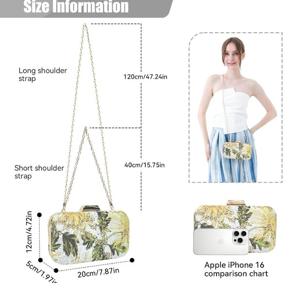 Women's Straw Clutch Purse Summer Beach Evening Bag Crossbody Lace Floral - Picture 2 of 7